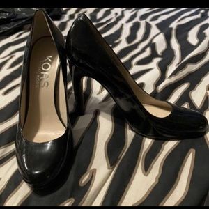 Michael Kors black patent leather pumps